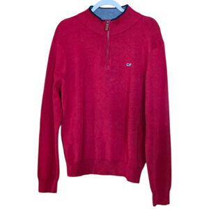 Vinyard Vines Red Quarter Zip Pullover Small